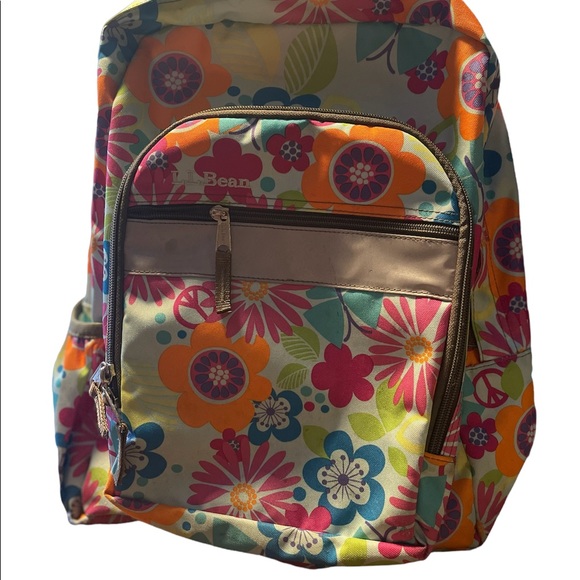 L.L. Bean Accessories Ll Bean Floral Peace Sign School Backpack